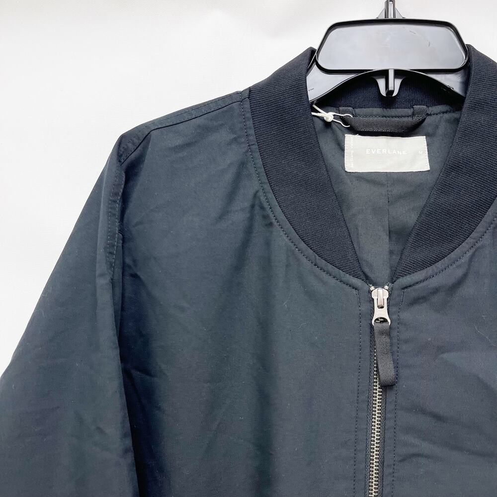 Everlane Womens Cotton Bomber Jacket Medium Black - Picture 5 of 9
